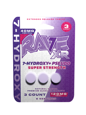 Rave Kratom 7-Hydroxy Extended Release Tablets 120mg 3ct tablet XR